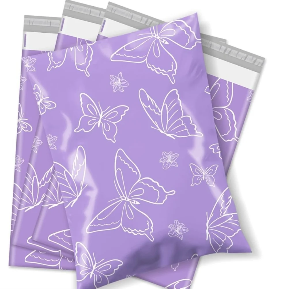 15 Purple Butterfly Polymailer Packages